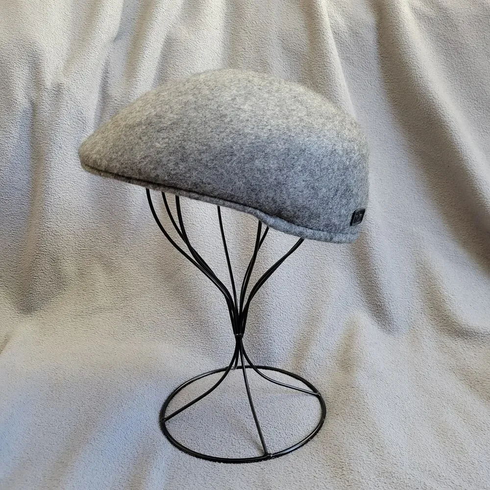 DOCKERS Wool Newsboy Hat Gray Flat Cap Winter Fall Grandpa Style - Picture 2 of 10